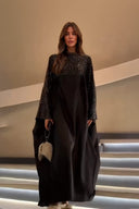 Exquisite Sequin-Panel Loose-Fit Maxi Dress