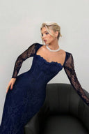 Lace Back Slit Maxi Dress