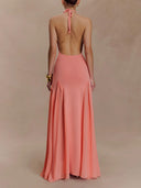 Exquisite Sexy Knit Mesh Splice Spaghetti Strap Maxi Dress