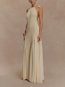 Exquisite Sexy Knit Mesh Splice Spaghetti Strap Maxi Dress