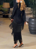 Stunning Tassel V-neck Maxi Dress
