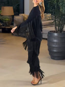 Stunning Tassel V-neck Maxi Dress