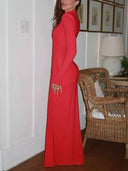 Lace-Up Design Slim-Fit Maxi Dress