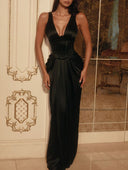 Corset Pleated Maxi Dress