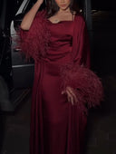 Elegant Slip Dress And Shawl Two-piece Set