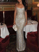 Glittering Temperament Strap Dress