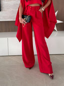 Exquisite Asymmetrical Flared Sleeve Loose Top