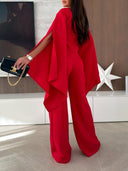 Exquisite Pleated High-Waist Pockets Straight-Leg Pants
