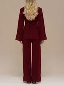 Elegant High-Waist Wide-Leg Knit Pants