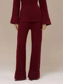 Elegant High-Waist Wide-Leg Knit Pants