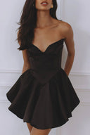 Exquisite Off-Shoulder Puff-Trim Mini Dress