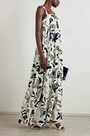 Casual Backless Printed Pocket Loose Vacation Maxi Dress