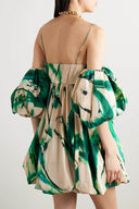 Sexy Off-Shoulder Ruffled Print Puff Sleeve Mini Dress