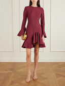 Elegant Irregular Ruffle Mini Dress