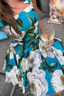 Exquisite Floral Print Corset Mini Dress