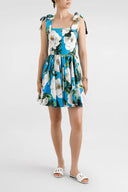 Exquisite Floral Print Corset Mini Dress