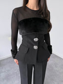 Elegant Tailored High-Waist Suit Trousers
