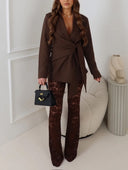 Stylish Side-belted Blazer