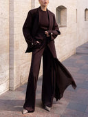 Elegant Asymmetrical Sleeveless Chiffon Vest Two-Piece Set