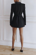 Elegant Double-Breasted Lapel Tuxedo Mini Dress