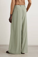 Fashion Asymmetric Crepe Blazer Pleated Pocket Wide-Leg Pants Set