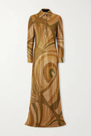 Fashion Unique Printed Knit Sequin Maxi Dress