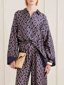 Unique Swirl Print Wide-Leg Pants