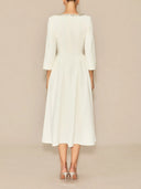 Elegant Crystal Embellished Midi Dress