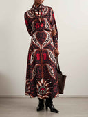 Retro Collar Printed Shirt