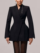 Elegant Asymmetric Tailored Blazer