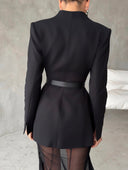 Elegant Sheer Mesh Flared Skirt