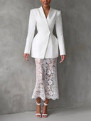 Elegant Lace Elastic Waist Skirt