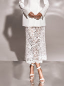 Elegant Lace Elastic Waist Skirt