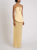 Exquisite Strapless Pleated Maxi Dress