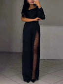 Elegant One-shoulder Sequined Jumpsuit