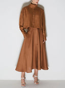 Casual Front Slit A-line Skirt