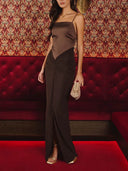 Elegant Holder Neck Slit Maxi Party Dress
