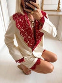 Elegant Lace-trimmed Blazer