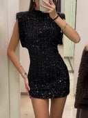 Sexy Vibes Sequin Wide Sleeve Mini Dress