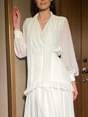 Elegant Chiffon Ruffle Skirt Two-piece Set