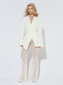 Exquisite Sheer Lace Flared Pants
