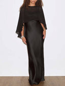 Cape Design Sling Maxi Dress