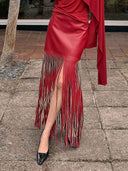 Elegant Asymmetric Draped Long-Sleeved Top