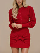 Casual Bow-tie Cardigan Sweater And Skirt Two-piece Set