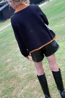 Fashion White Horse Pattern Casual Long-sleeved Knitted Cardigan