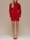 Casual Bow-tie Cardigan Sweater And Skirt Two-piece Set