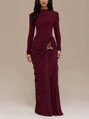 Elegant High-Neck Slim-Fit Long-Sleeve Bodysuit