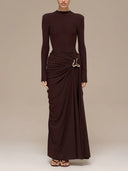 Elegant High-Neck Slim-Fit Long-Sleeve Bodysuit