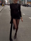 Lace Splicing Ribbon Design Mini Dress
