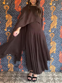 Elegant Shawl Spaghetti Strap Maxi Dress
